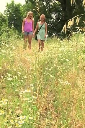 Hot Lesbians in the Sun - Sexy German Girls Lick &amp; Finger Each Other Outdoors