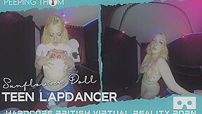 teen 18+ Lapdancer - Amateur Blonde Virtual Reality Striptease - Sunflower Doll