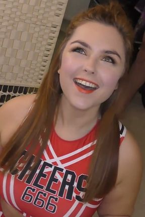 Quiet little bukkake session with cheerleader Mandy Foxxx