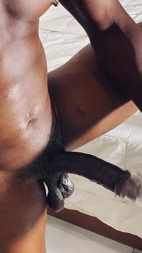 Savage African Giant Cock Drilling Solo Masturbation with Heavy Machine