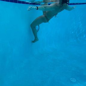 Flower bikini in the public pool