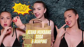 Kebab Mukbang + 7UP Bloat – Powerful Burps, Full Mouth Chewing & Sexy Belches