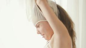 ”Charming teen fucks her beaver & booty with two zucchinis”