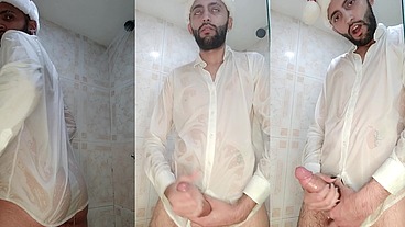 My Christmas Gift To You Xmas Jerking Off My Big Uncut Cock Until I Cum My White Load.