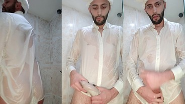 My Christmas Gift To You Xmas Jerking Off My Big Uncut Cock Until I Cum My White Load.