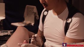 Master Ron gives anal and nipple play to Axel Abysse