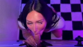 The Doll Bella Sloppy Gloryhole Blowjob