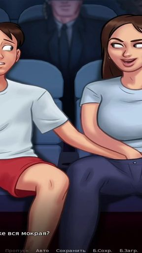 Powerful moment from &quot;SummertimeSaga - Pussy Caressing at the Cinema in a Public P&quot;