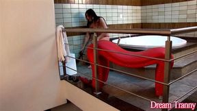 Hot and Horny Tgirl Sara Oliveira Jerks Off While Playing with a Dildo