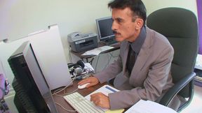 Secretary does boss on first day