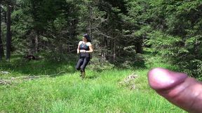 mega facial while jogging in the forest!