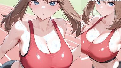 May Sporty Suit's hentai porn debut: May's rough blowjob skills in exclusive Hentai action!