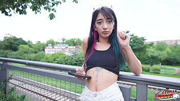 GERMAN SCOUT - Petite Latina Teen Lunita Galactica Pick Up for no Condom Casting Fuck