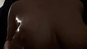 Chubby girl gets sensual baby oil massage on her massive knockers