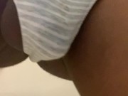 Hot Tgirl slaps her dick and balls to make her Pee Pre-cum then strokes her BBC