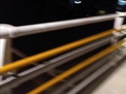 Man walks in a diaper across the public bridge