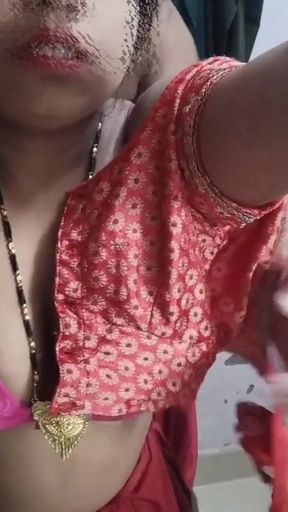 Epic moment from &quot;Indian Desi Bhabhi Sex With Her Husband In Red Saree.&quot;
