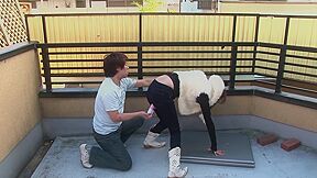 Young Shy Asian Gets A Hole In Her Jeans And Gets Toyed With Pink Dildo