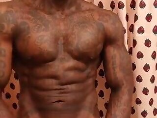 Big Black Cock Worship Hallelujah Johnson - Tall Tattooed Dark Chocolate BBC Cumshot