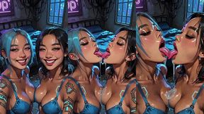 30sec ai animation: beautiful women kissing