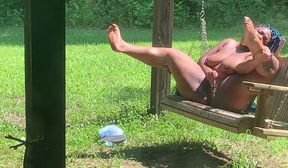 thicc slut bodied whore squirting across her backyard