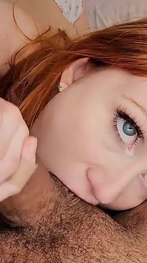 Petite Redhead Scarlet Skies Asks Stepbro for Blowjob Tips