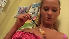 Sweet Jenar Y Teases Hard Nipples While Masturbating!