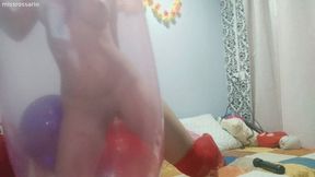 Sexi looner girl long balloon cum 3