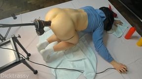 Deep Anal with a Big Black Dildo