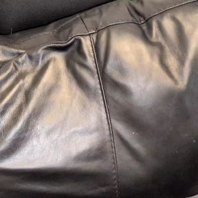 Cum on my leather cushion and drying my sperm on it