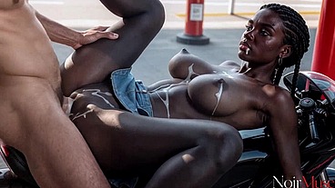 Pretty black girls let anyone who beats them in a race fuck them[AI]