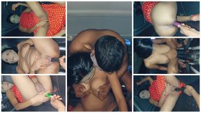 Fuck in car with Brinjal and cucumber