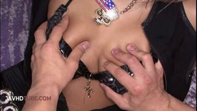 Asian MILF Riku Hinano gets hardcore pleasure with doggystyle fucking and fingering her