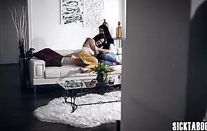 Dirty stepmom fucks big cock stepson after hot kissing