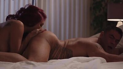 Redhead tranny fucks male in anal hole in missionary