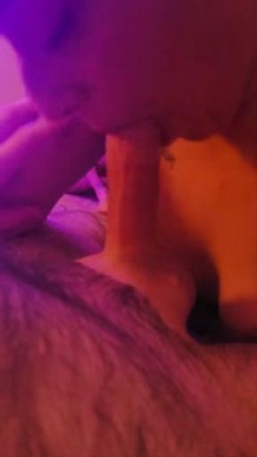 Pre-game deepthroat , she loves gagging on this cock