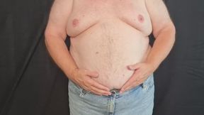 Blue Jeans Belly Play & Fat Jiggle