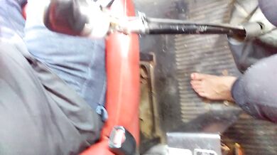 Quick blowjob while waiting in line