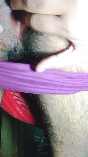 Indian Gay Crossdresser XXX in Red Saree Fingering in His Ass