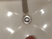 Bathroom sink very quick Jackoff with Big Cumshot