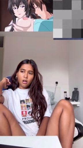 Petite Indian miaz reacts to Amanee