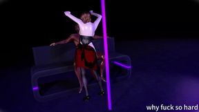 Asian stripper flirts with big dick before getting slammed