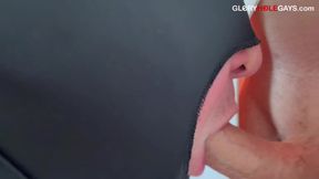 Curious Straight Twink Explodes at the Gloryhole - so Much Cum It's Insane