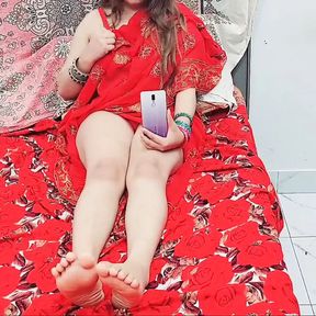 Punjabi Wife Masturbating While She is Watching Porn On Her Mobile With Loud Moaning