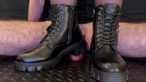 Aggressive Bootjob in Leather Combat Boots - Tamystarly - Cock Balls Crush Trample, CBT, Trampling, Shoejob, Stomping