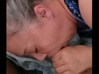 Latin chick granny gives blow job for facial...