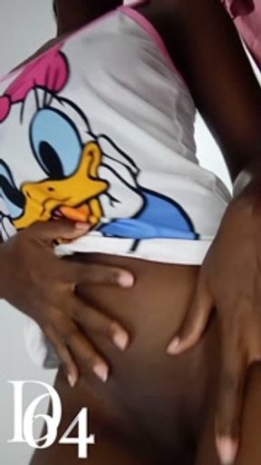 Latina woman in pajamas, naked, oiled and at pleasure