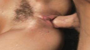 ”Flat chested teen seduces hunky guy with her unshaved snatch”