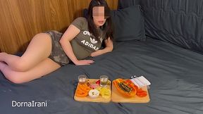 Chubby Iranian Arab Wife Spooning and Riding with her Husband