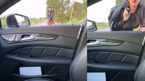 Public car fuck under the bridge with a sexy MILF